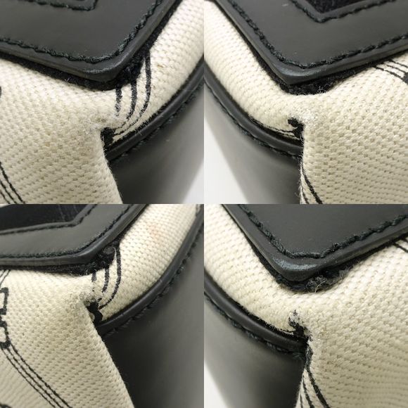 Balenciaga Navy Cabas Handbag Canvas Leather Ivory Black - Picture 4 of 9